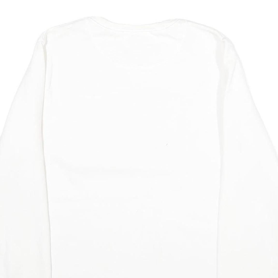 LEVI'S Mens White Cotton Blend Crew Neck Sweatshirt M Logo Printed Pullover