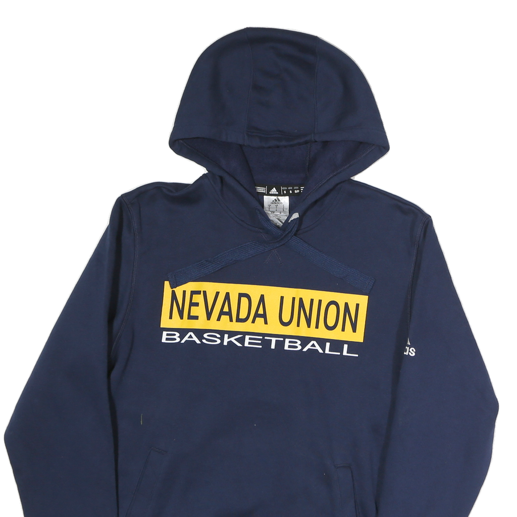 ADIDAS Mens Navy Blue Nevada Union Basketball Hoodie M Cotton Casual Sportswear