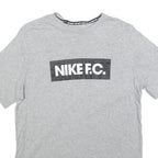 NIKE Mens Grey Graphic T-Shirt M Short Sleeve Crew Neck Cotton Blend