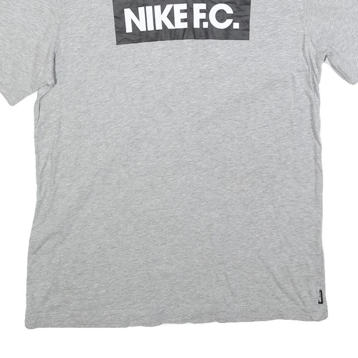 NIKE Mens Grey Graphic T-Shirt M Short Sleeve Crew Neck Cotton Blend