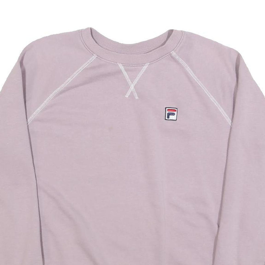 FILA Womens Pink Crew Neck M Sweatshirt Cotton Blend Light Purple Casual Wear