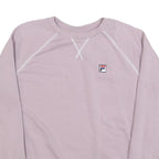 FILA Womens Pink Crew Neck M Sweatshirt Cotton Blend Light Purple Casual Wear
