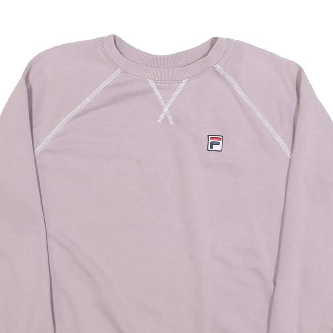 FILA Womens Pink Crew Neck M Sweatshirt Cotton Blend Light Purple Casual Wear