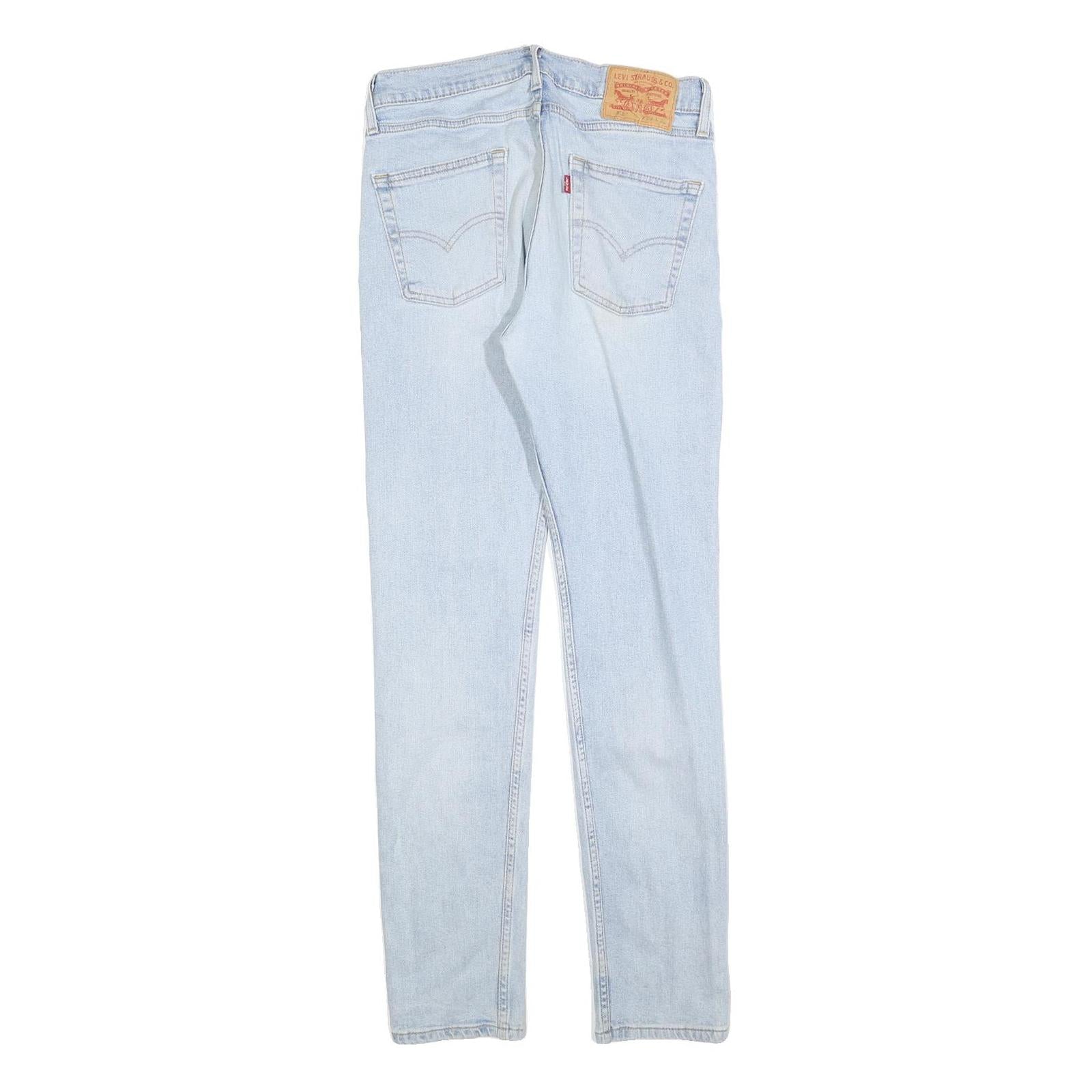 LEVI'S 510 Mens Slim Light Blue Denim Jeans Cotton Blend W29 L32 Zip Closure