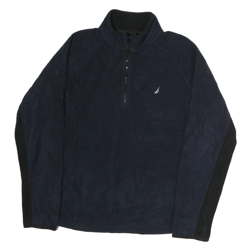 NAUTICA Mens Navy & Black Plain Pullover Jumper Crew Neck Regular XL