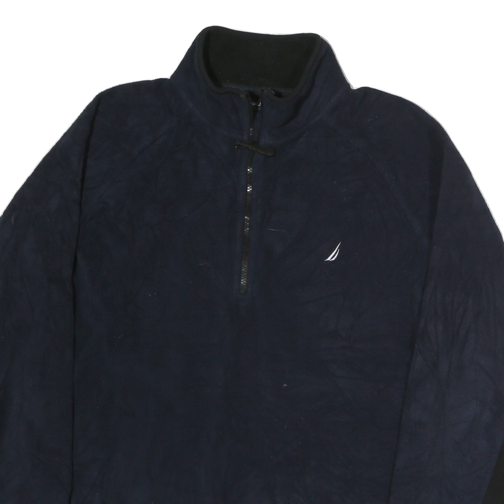 NAUTICA Mens Navy & Black Plain Pullover Jumper Crew Neck Regular XL
