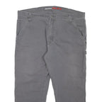 DICKIES Mens Regular Grey Cotton Blend Workwear Trousers W38 L25 Utility Zip