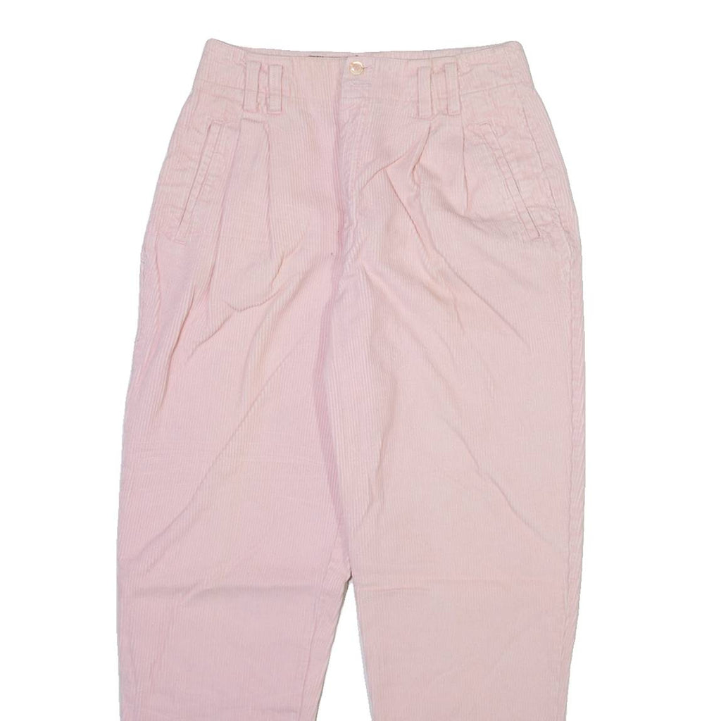 BEST Womens Corduroy Trousers Pink Relaxed Tapered W26 L28