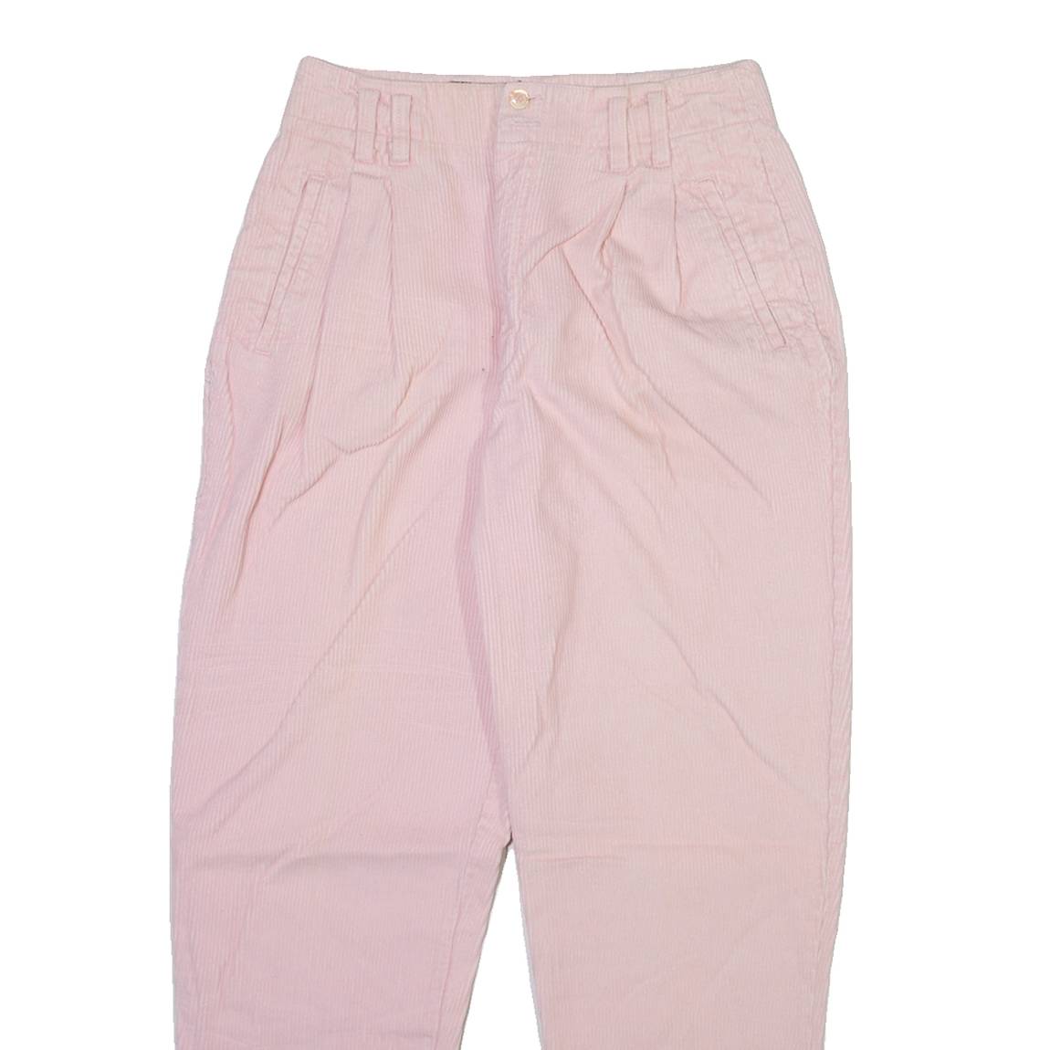 BEST Womens Corduroy Trousers Pink Relaxed Tapered W26 L28