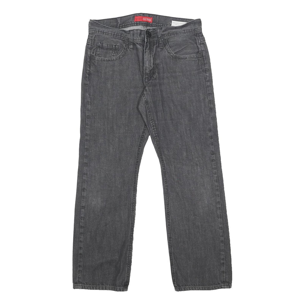 GUESS Mens Jeans Grey Relaxed Straight Denim Medium W30 L27 Casual Stylish Zip