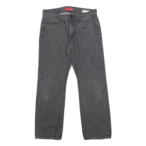 GUESS Mens Jeans Grey Relaxed Straight Denim Medium W30 L27 Casual Stylish Zip