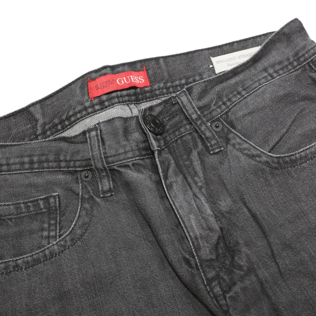 GUESS Mens Jeans Grey Relaxed Straight Denim Medium W30 L27 Casual Stylish Zip
