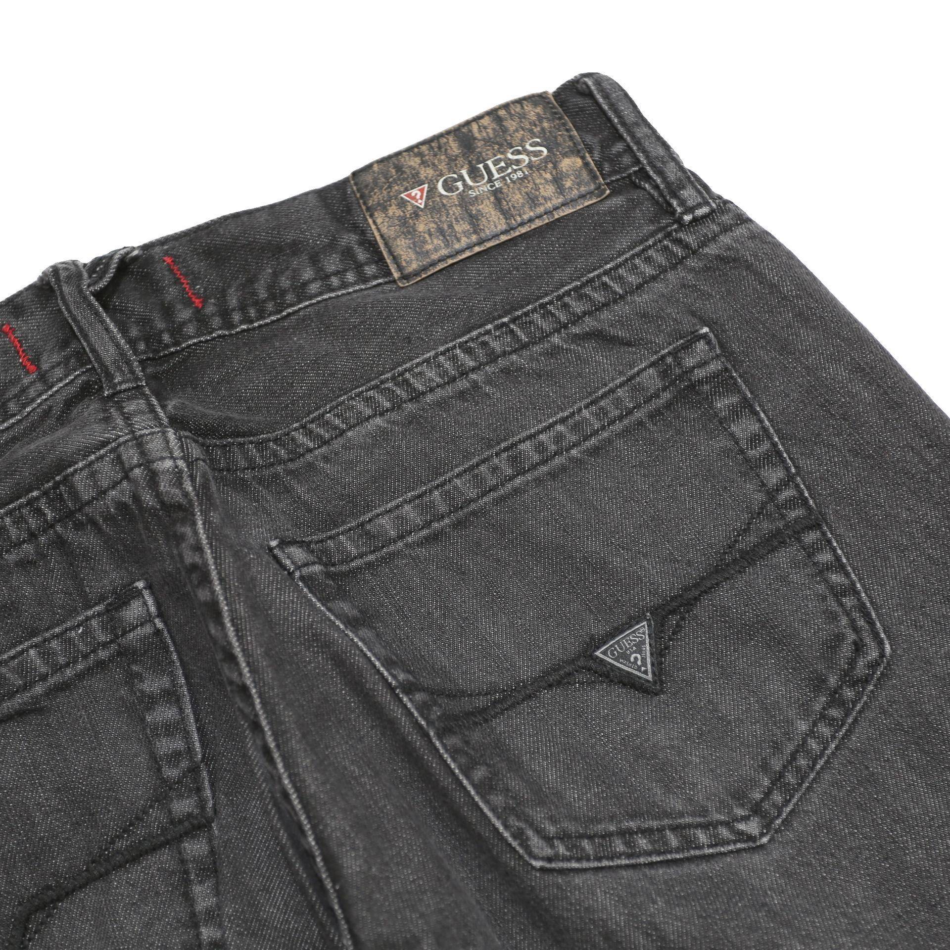 GUESS Mens Jeans Grey Relaxed Straight Denim Medium W30 L27 Casual Stylish Zip