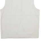 C&A Mens White Cotton Gilet L Plain Utility Pockets Zip Up Casual Workwear