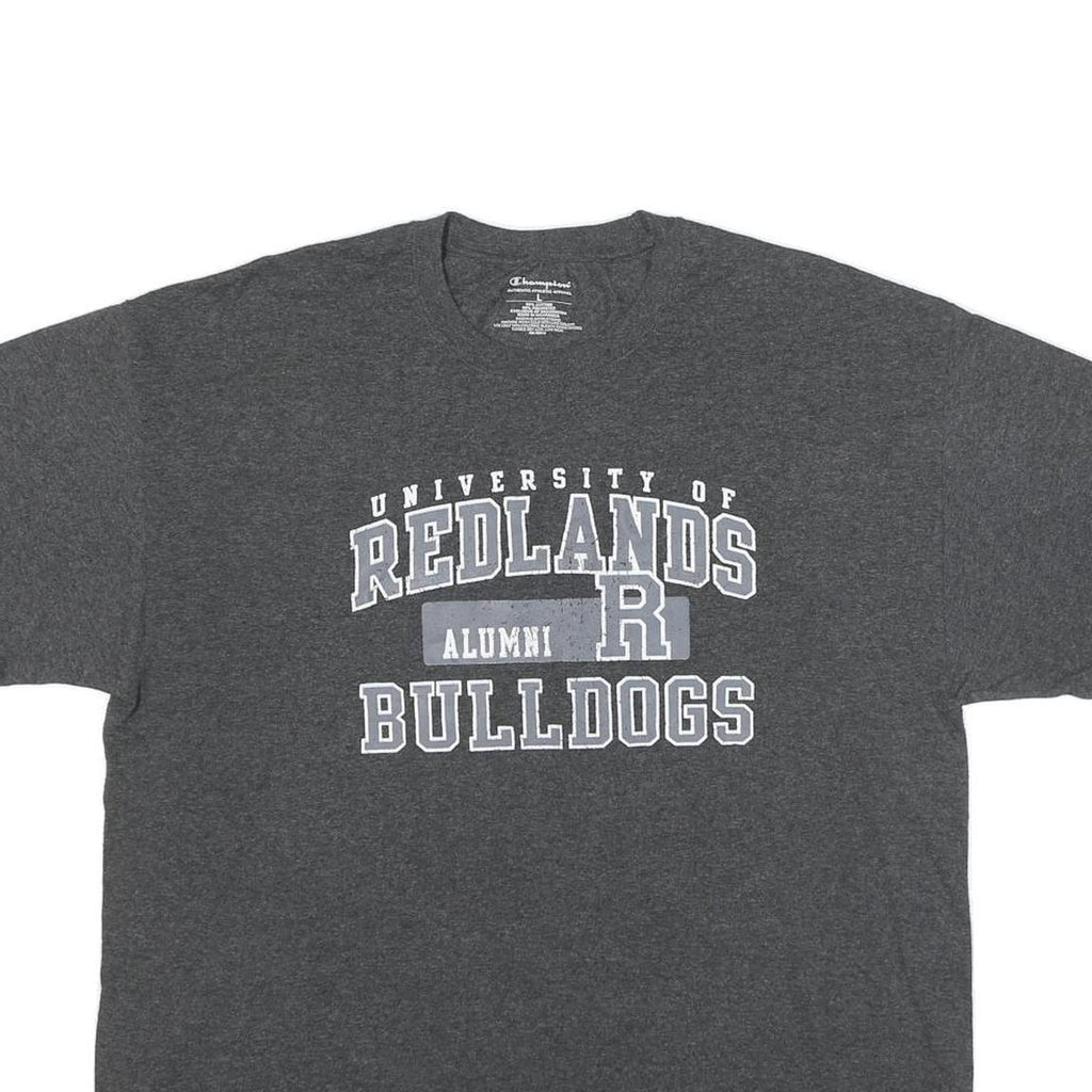 CHAMPION Mens Grey University Of Redlands Alumni Bulldogs Graphic T-Shirt L