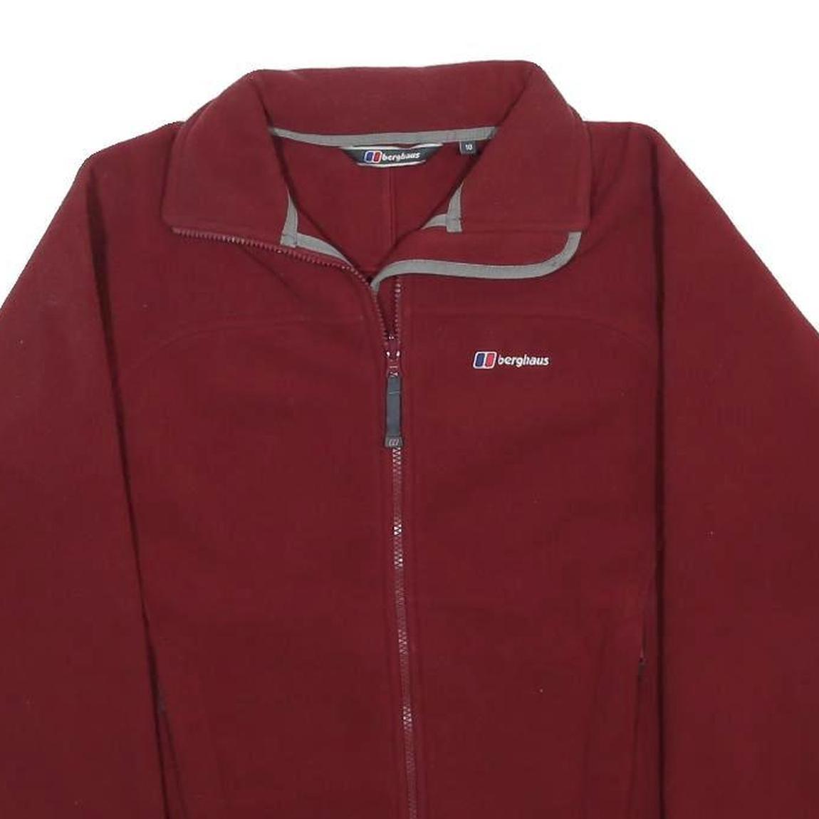 BERGHAUS Mens Red Jacket M Polyester Fleece Zip Outdoor Casual Warm