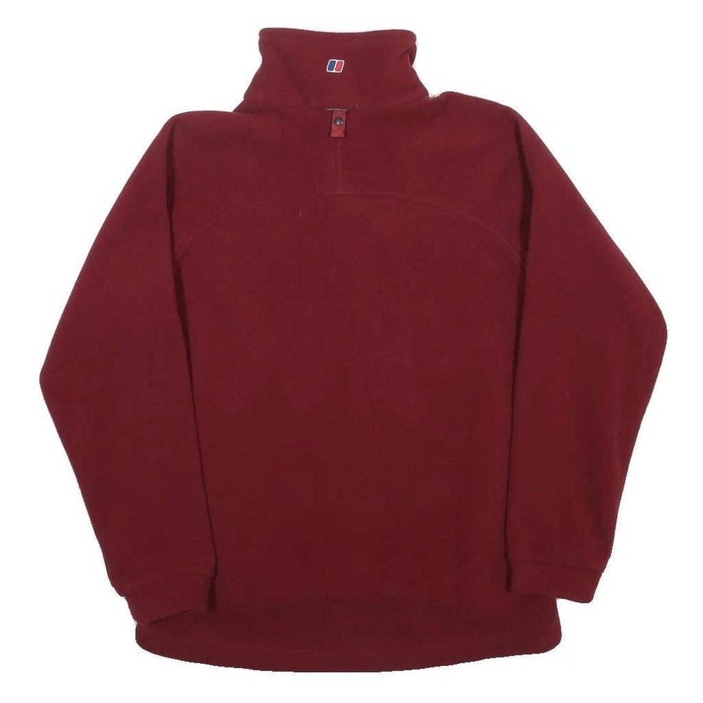 BERGHAUS Mens Red Jacket M Polyester Fleece Zip Outdoor Casual Warm