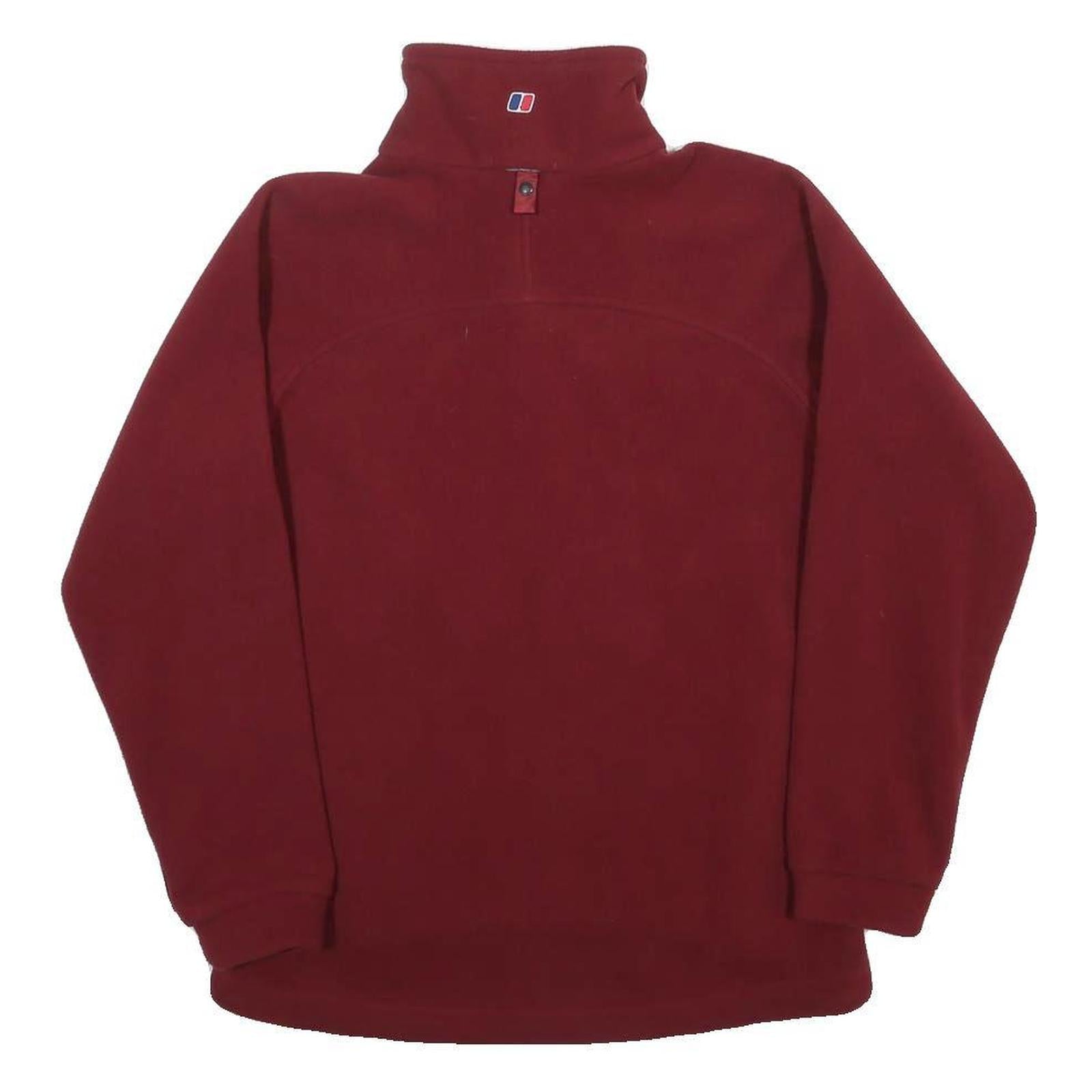 BERGHAUS Mens Red Jacket M Polyester Fleece Zip Outdoor Casual Warm