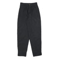 Womens Cotton Blend Black Regular Fit Straight Leg Trousers W24 L28 Classic Zip