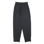 Womens Cotton Blend Black Regular Fit Straight Leg Trousers W24 L28 Classic Zip