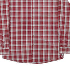 WRANGLER Mens Red & White Checked Shirt L Cotton Blend Classic Button Down