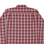 WRANGLER Mens Red & White Checked Shirt L Cotton Blend Classic Button Down