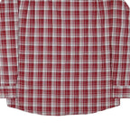WRANGLER Mens Red & White Checked Shirt L Cotton Blend Classic Button Down