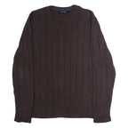 NAUTICA Mens Jumper Brown Crew Neck Tight Knit XL