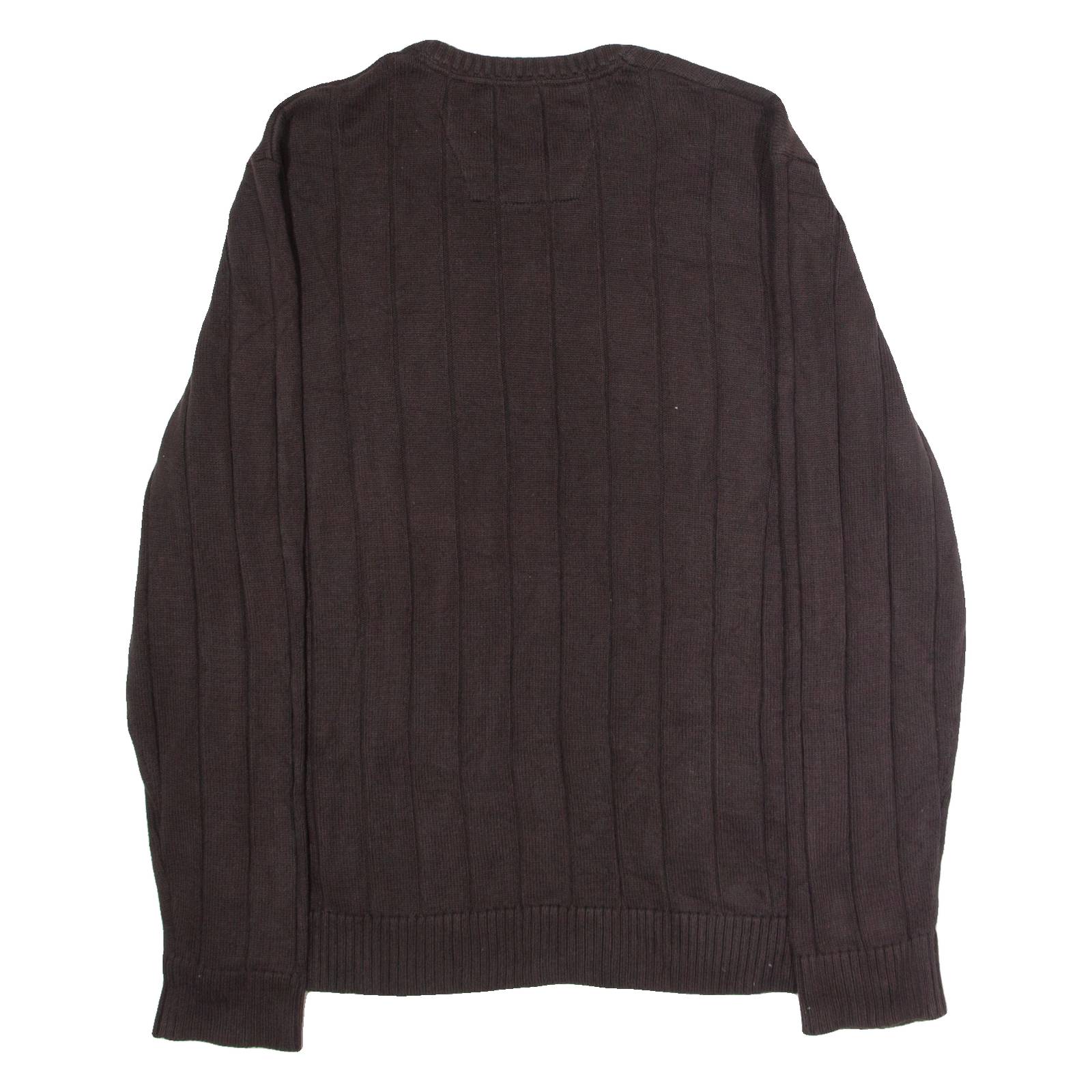 NAUTICA Mens Jumper Brown Crew Neck Tight Knit XL