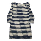 PHASE EIGHT Womens Blue & Cream Shift Cotton Striped Knee Length Dress L Casual