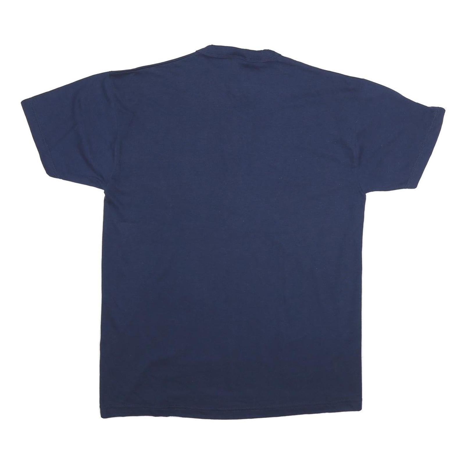 RUSSELL ATHLETIC Mens Navy Blue Indians Graphic T-Shirt M Short Sleeve Crew Neck