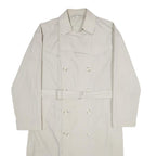 THE BURTON COLLECTION Mens Cream Trench Jacket M Polyester Plain Button Closure