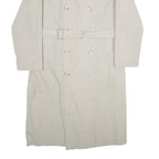 THE BURTON COLLECTION Mens Cream Trench Jacket M Polyester Plain Button Closure