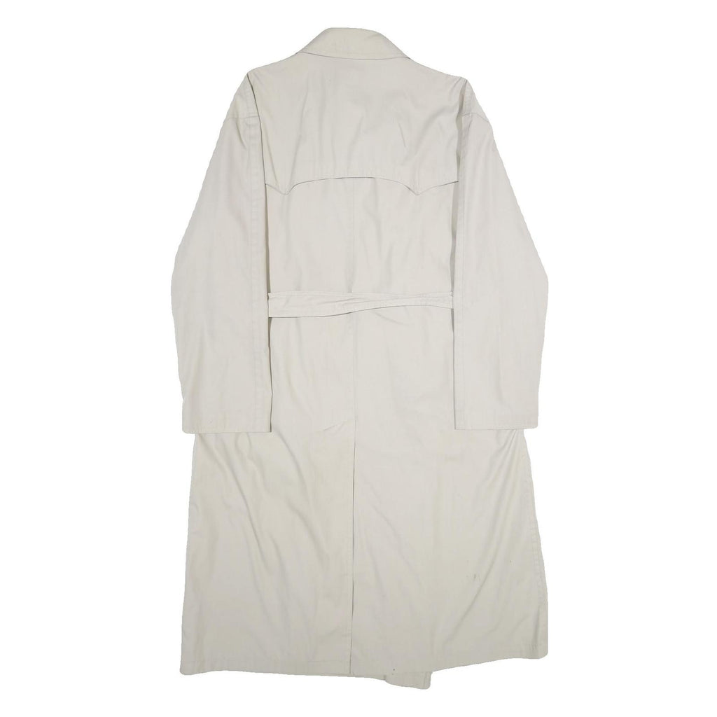 THE BURTON COLLECTION Mens Cream Trench Jacket M Polyester Plain Button Closure