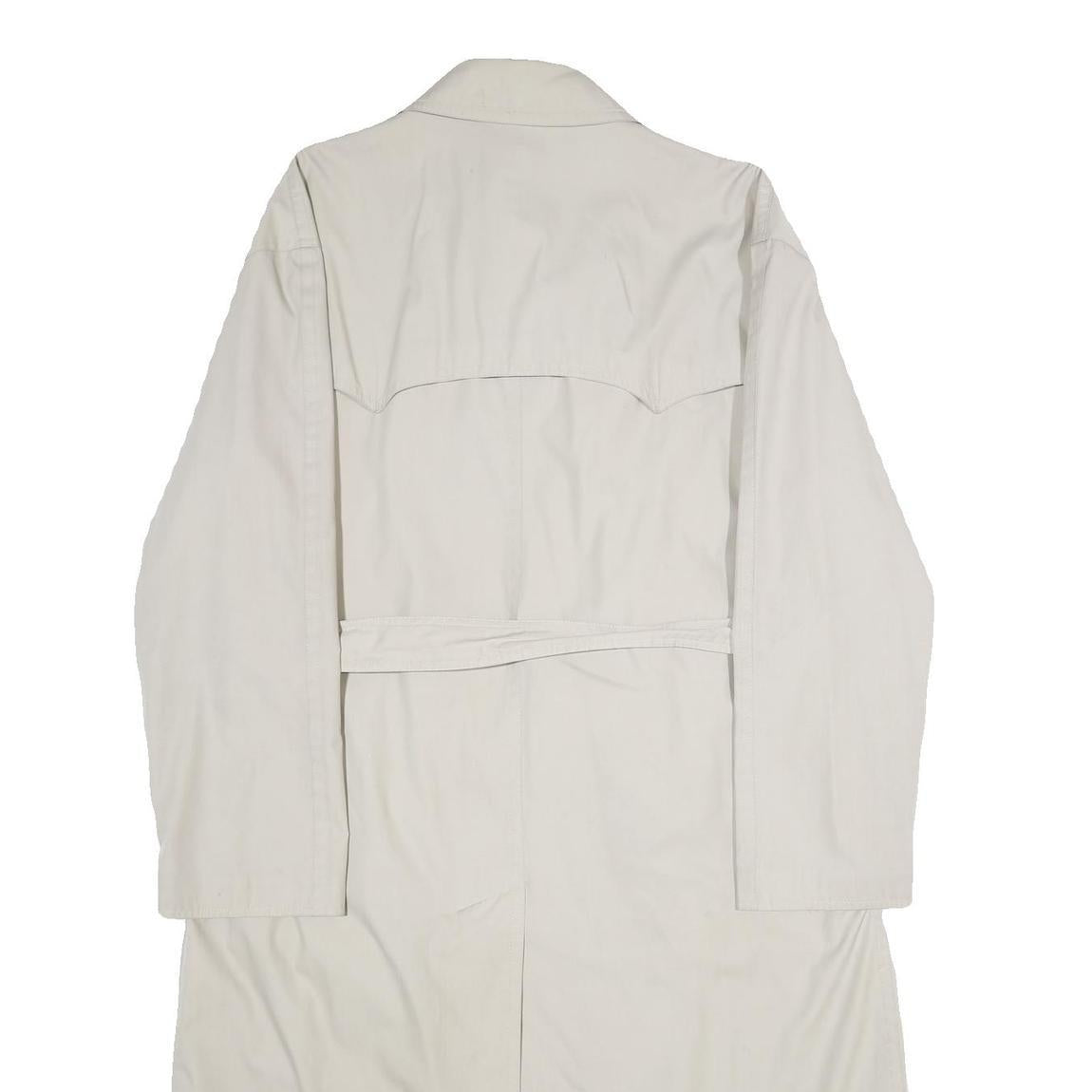 THE BURTON COLLECTION Mens Cream Trench Jacket M Polyester Plain Button Closure