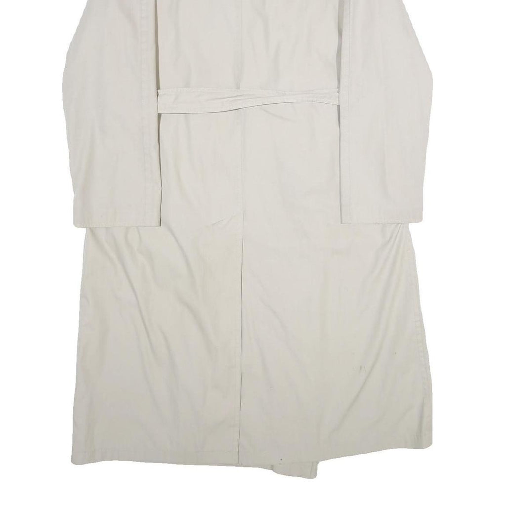 THE BURTON COLLECTION Mens Cream Trench Jacket M Polyester Plain Button Closure