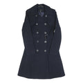 KAREN MILLEN Womens Navy Blue Classic Jacket UK 6 Cotton Blend Button Closure