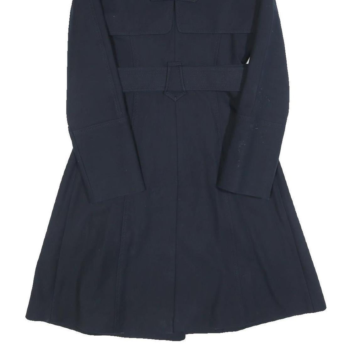 KAREN MILLEN Womens Navy Blue Classic Jacket UK 6 Cotton Blend Button Closure