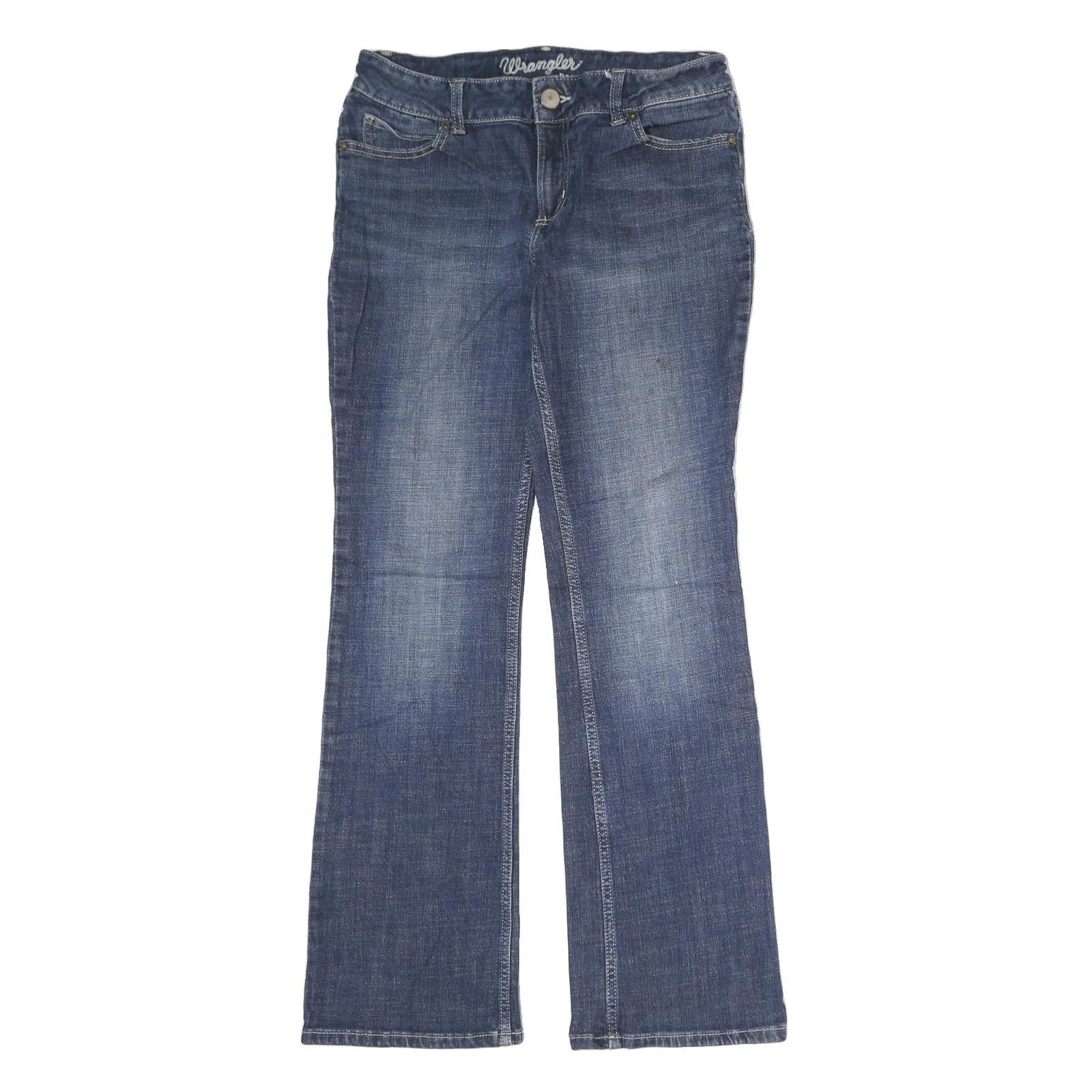 WRANGLER Womens Regular Fit Blue Denim Straight Jeans W30 L31 Classic Style
