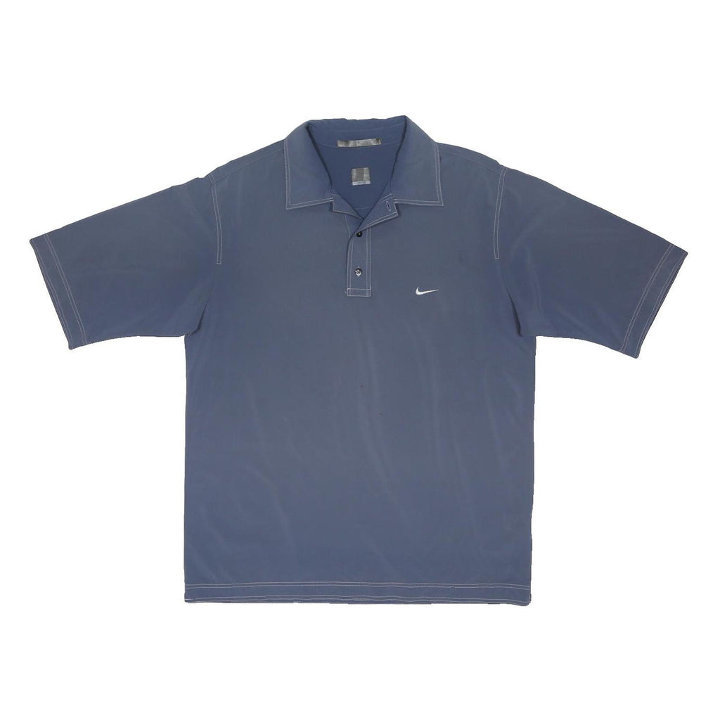 NIKE TIGER WOODS Mens Blue Short Sleeve Polo Shirt M Golf Sportswear
