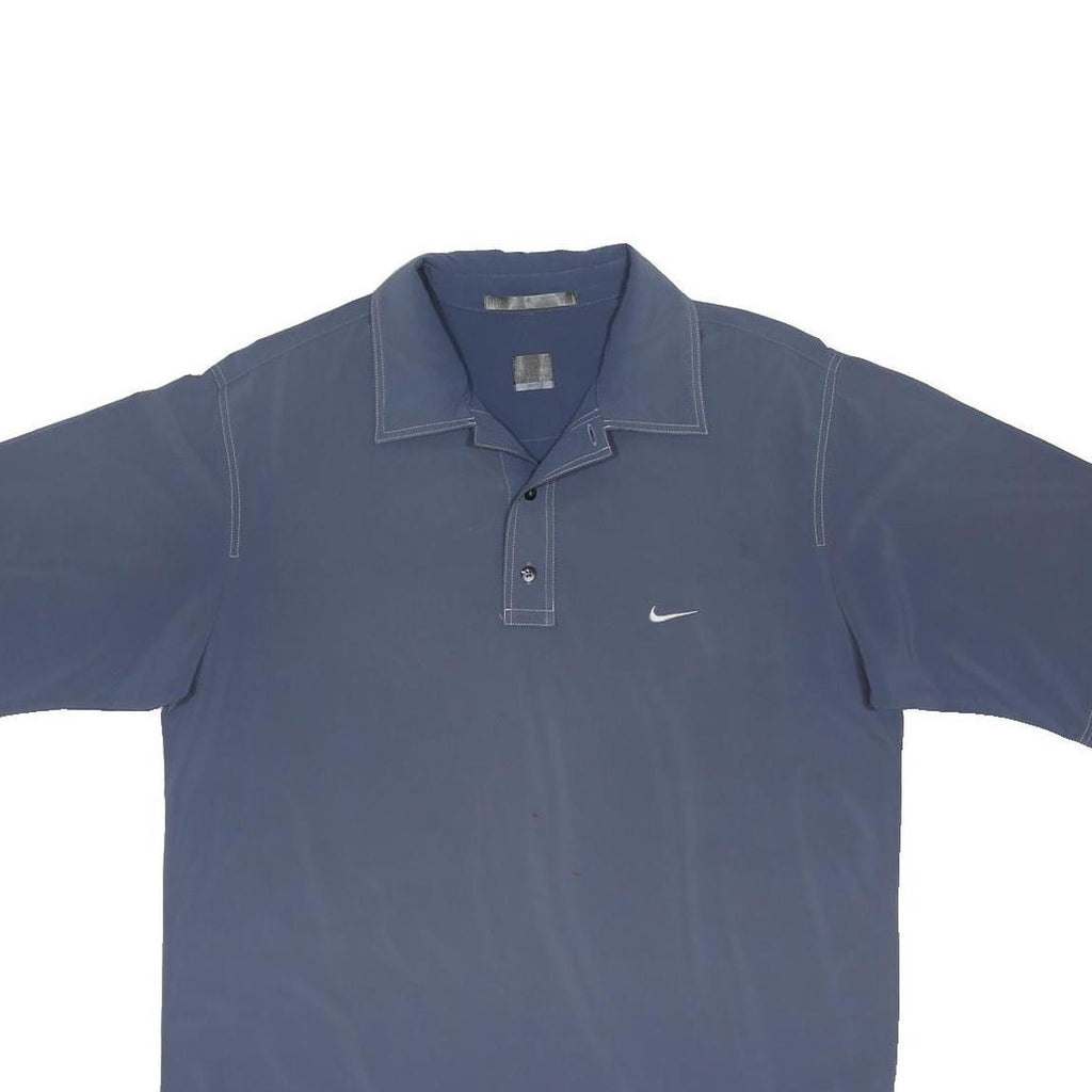 NIKE TIGER WOODS Mens Blue Short Sleeve Polo Shirt M Golf Sportswear