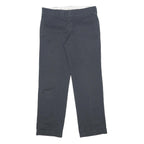 DICKIES Womens Cotton Blend Slim Black Straight Trousers W32 L29 Workwear Zip
