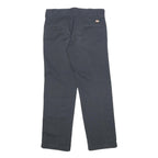 DICKIES Womens Cotton Blend Slim Black Straight Trousers W32 L29 Workwear Zip