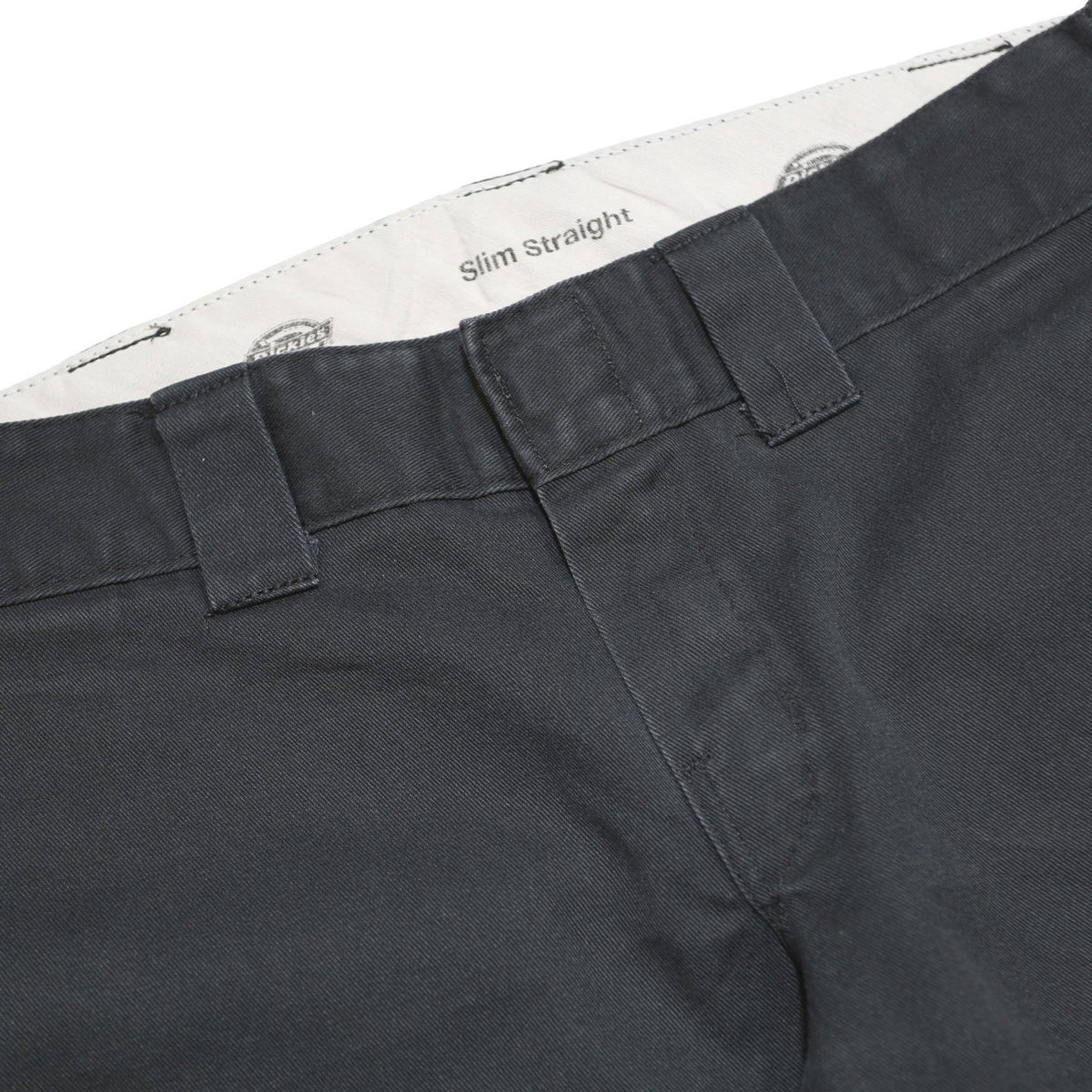 DICKIES Womens Cotton Blend Slim Black Straight Trousers W32 L29 Workwear Zip