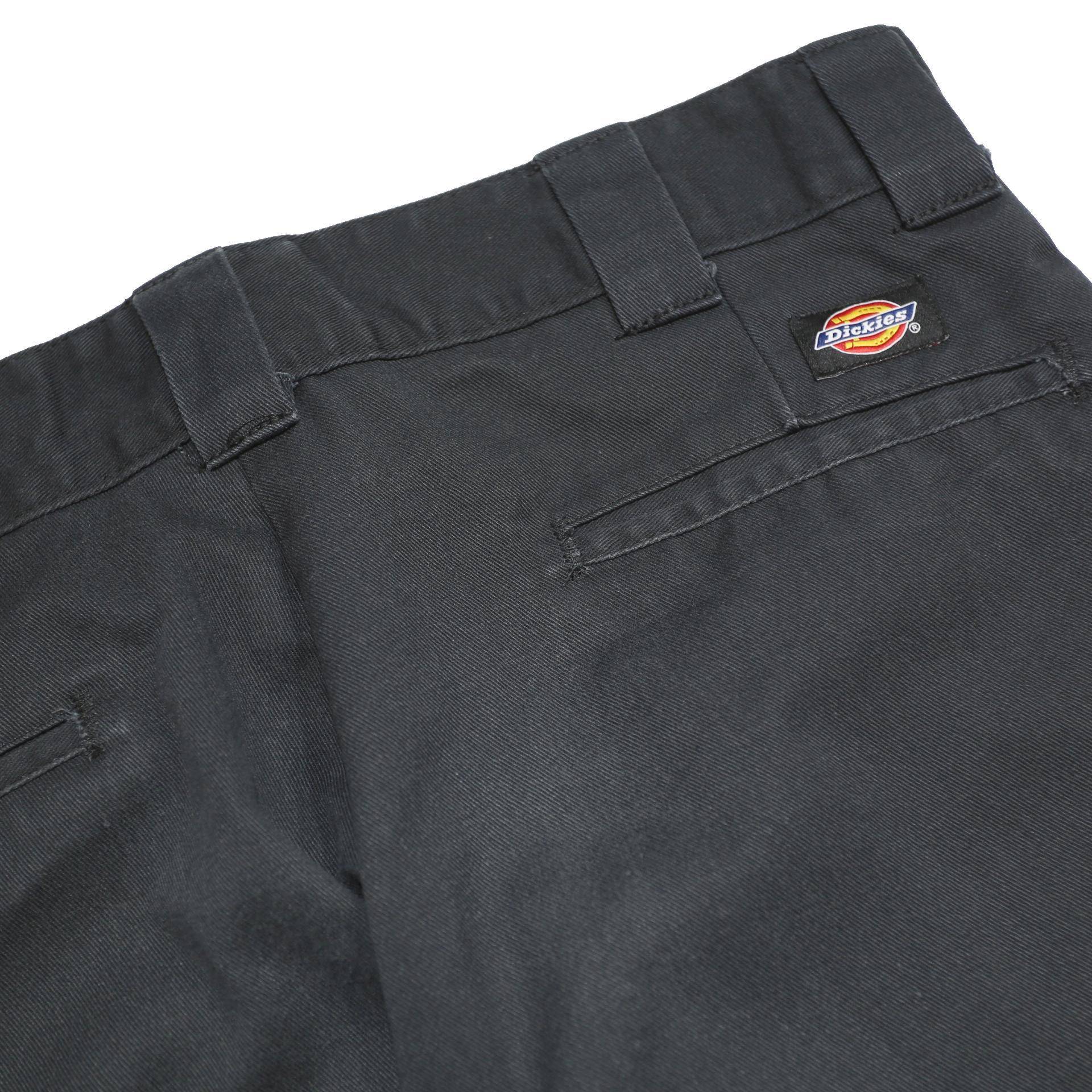 DICKIES Womens Cotton Blend Slim Black Straight Trousers W32 L29 Workwear Zip