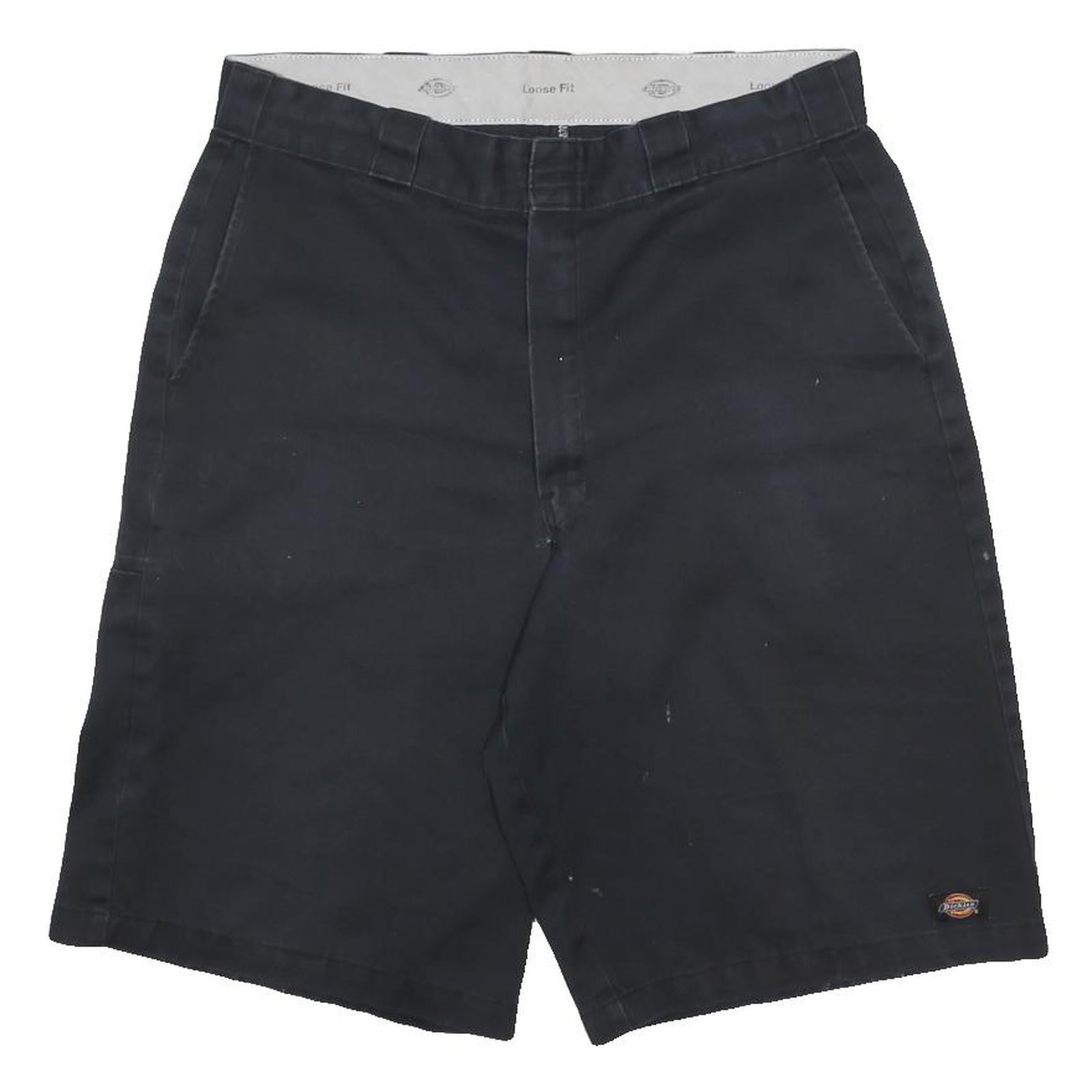 DICKIES Mens Shorts Black Casual L W36 Loose Fit Cotton Blend