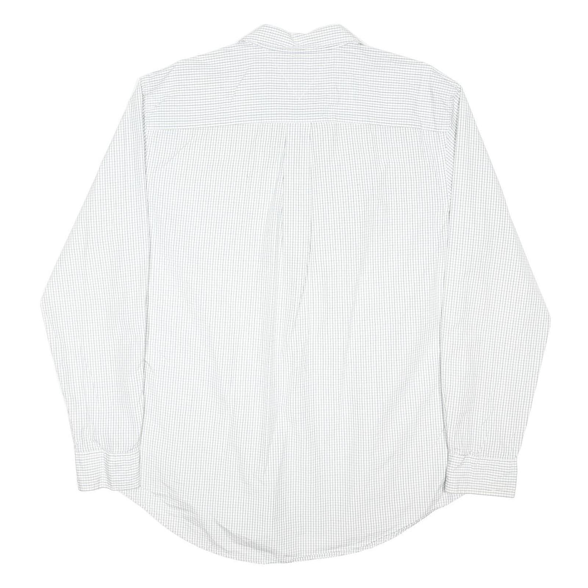 TOMMY HILFIGER Mens White & Green Check Shirt XL Classic Cotton Blend Long