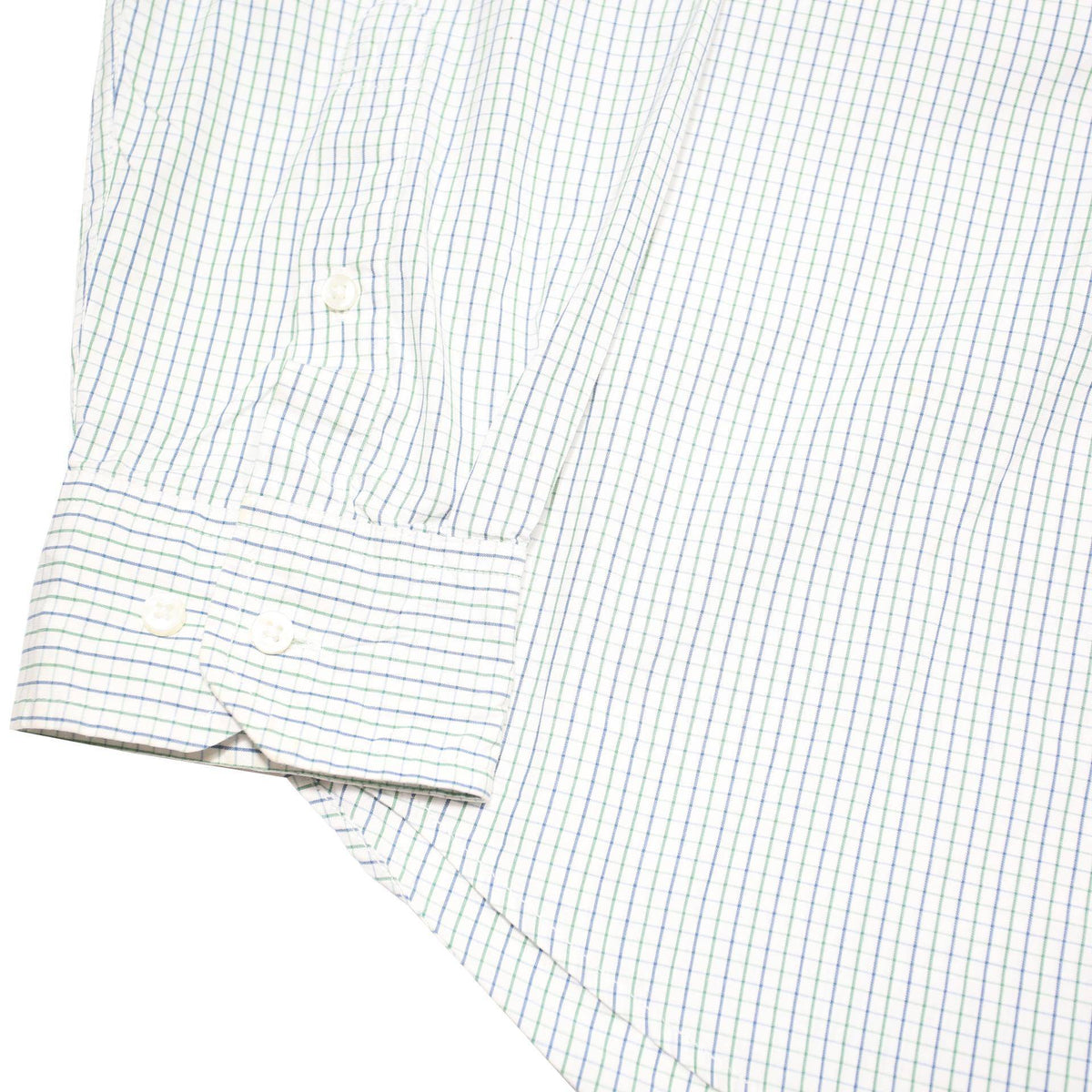 TOMMY HILFIGER Mens White & Green Check Shirt XL Classic Cotton Blend Long