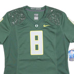 NIKE Womens Green Oregon Football T-Shirt L Short Sleeve V-Neck Athletic