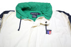 NAUTICA Mens White & Navy Blue Colourblock Zip Jacket L Cotton Casual
